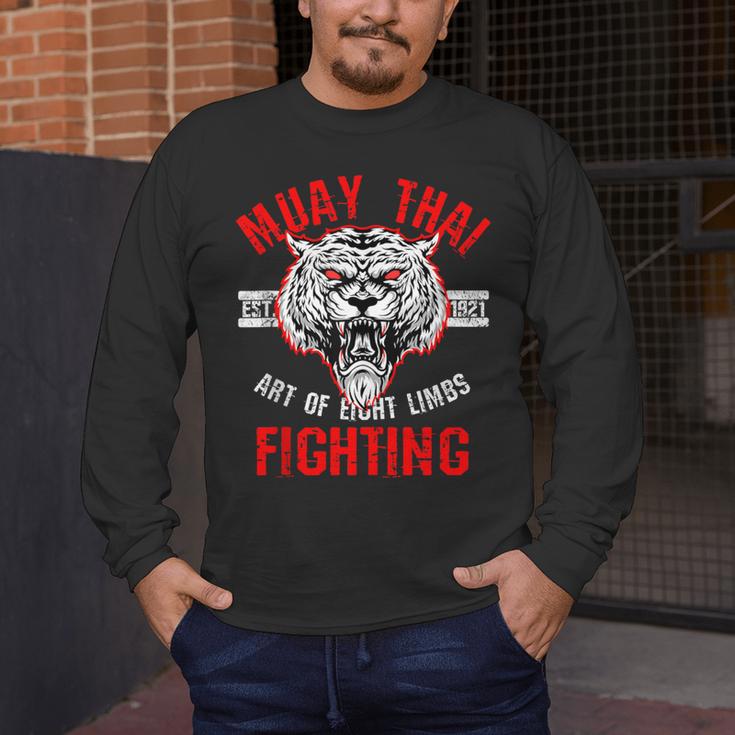 Muay Thai Art Of Eight Limbs Sak Yant Thai Boxing MMA Arts Men's Long Sleeve T-Shirt Muay Thai Art Of Eight Limbs Sak Yant Thai Boxing MMA Arts Men's Long Sleeve T-Shirt