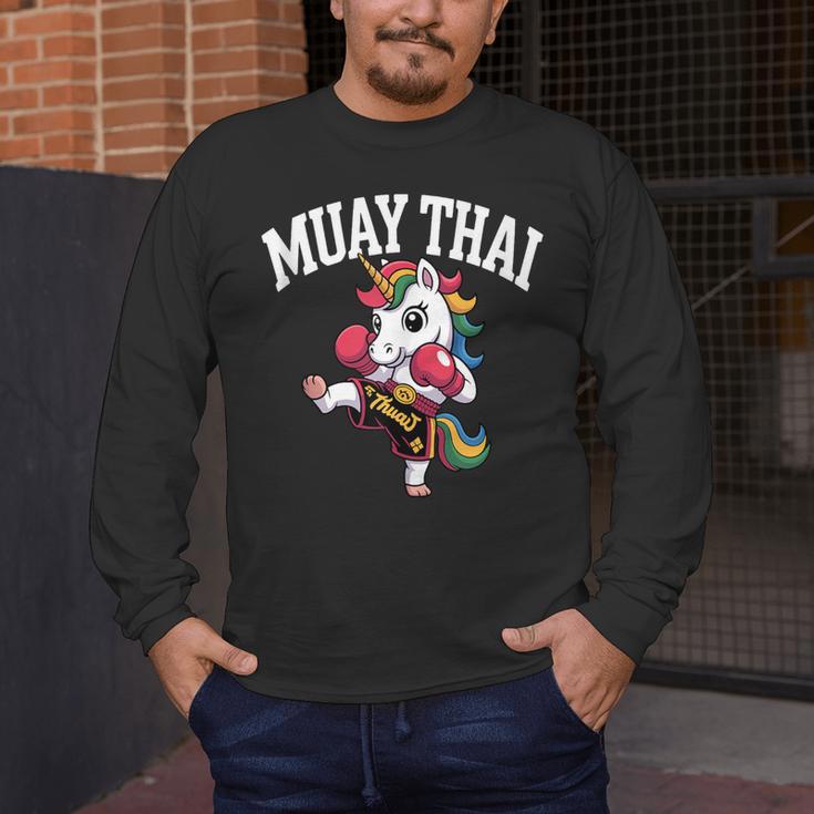 Muay Thai Art For Girls Kids Women Mixed Martial Arts Men's Long Sleeve T-Shirt