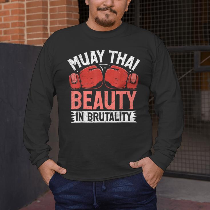 Muay Thai Beauty In Brutality Muay Thai Men's Long Sleeve T-Shirt Muay Thai Beauty In Brutality Muay Thai Men's Long Sleeve T-Shirt