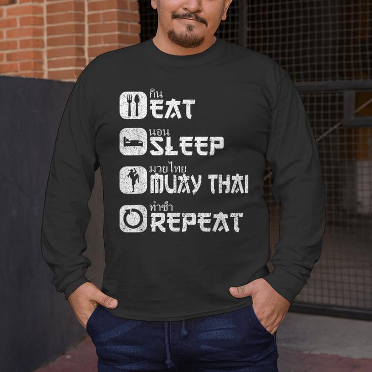 Muay Thai Boxing Thai Boxer Thai Kickboxing Men's Long Sleeve T-Shirt