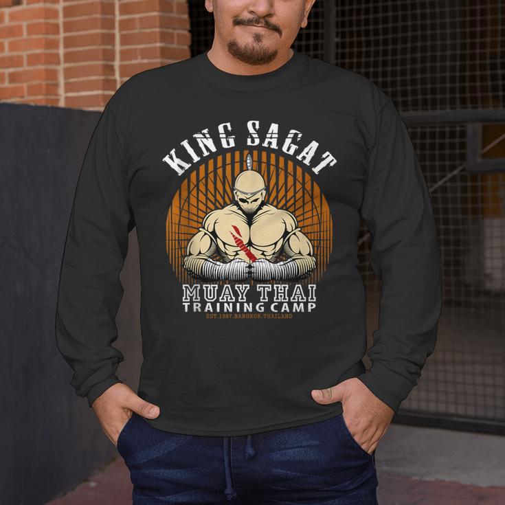 Muay Thai Boxing Training Gym Sagat Training Camp Men's Long Sleeve T-Shirt