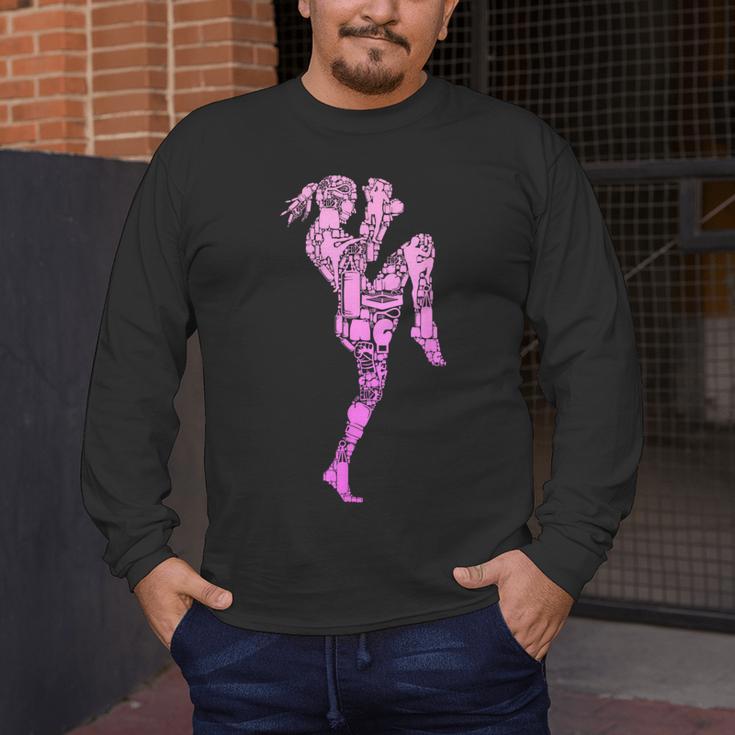 Muay Thai Thai Boxing Women Girls Children Men's Long Sleeve T-Shirt