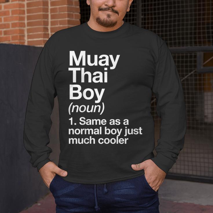 Muay Thai Boy Definition Martial Arts Sports Men's Long Sleeve T-Shirt