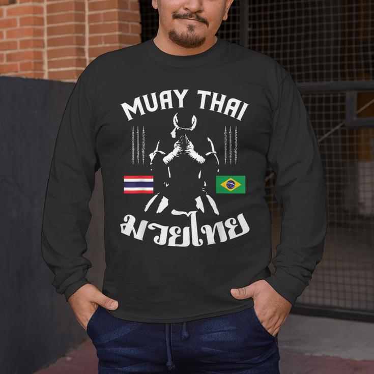 Muay Thai Brazil Brazilian Martial Arts Thai Men's Long Sleeve T-Shirt Muay Thai Brazil Brazilian Martial Arts Thai Men's Long Sleeve T-Shirt