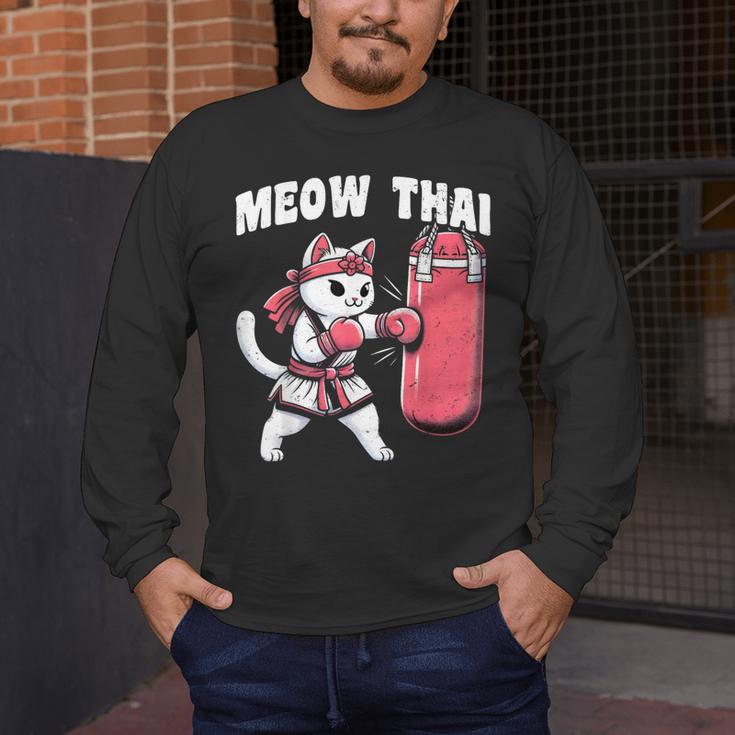 Muay Thai Cat Meow Thai Women Neko Costume Muay Thai Men's Long Sleeve T-Shirt