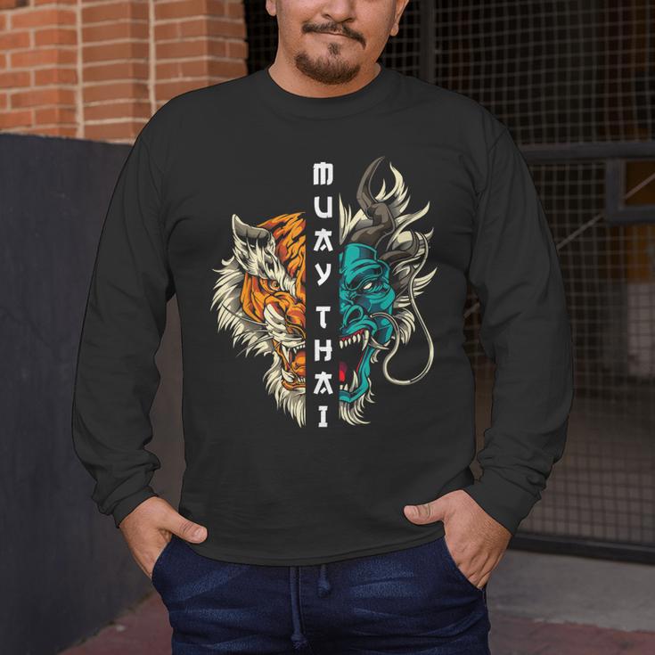 Muay Thai Dragon Tiger Men's Long Sleeve T-Shirt Muay Thai Dragon Tiger Men's Long Sleeve T-Shirt