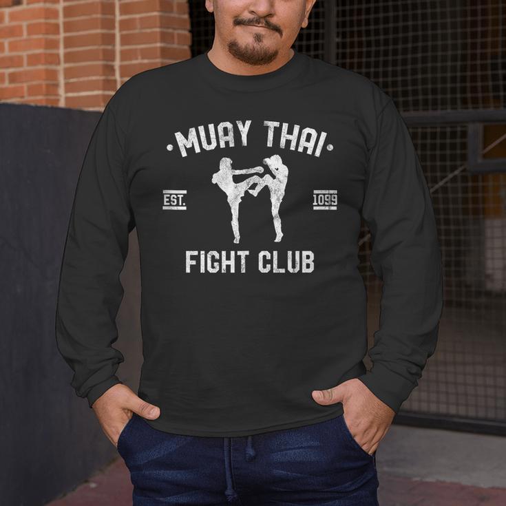 Muay Thai Fight Club Kickboxing Fighters W Men's Long Sleeve T-Shirt Muay Thai Fight Club Kickboxing Fighters W Men's Long Sleeve T-Shirt