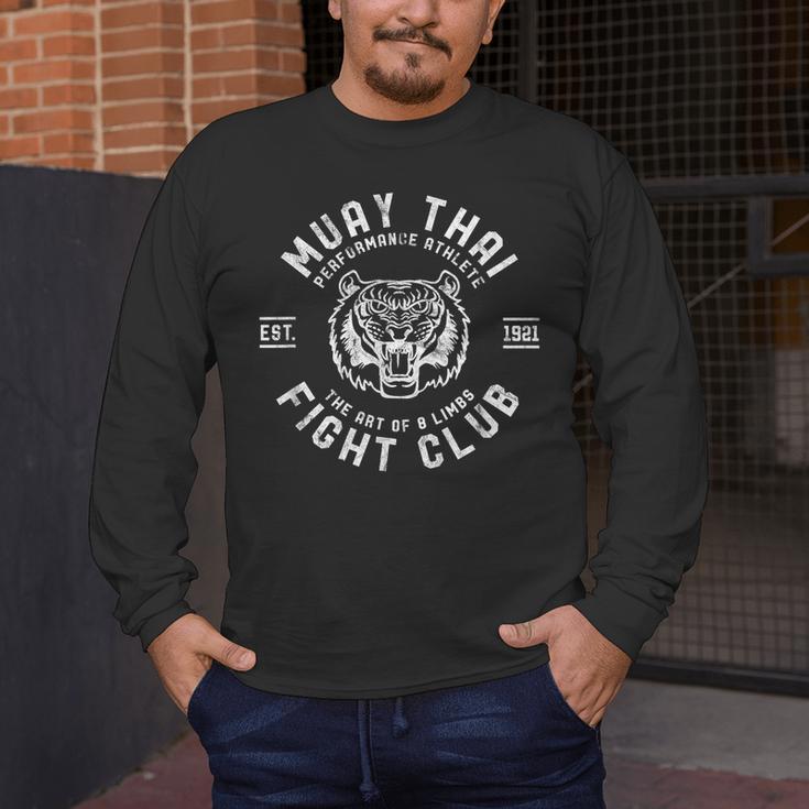 Muay Thai Fight Club Tiger Kick Boxing Shirt Men's Long Sleeve T-Shirt Muay Thai Fight Club Tiger Kick Boxing Shirt Men's Long Sleeve T-Shirt