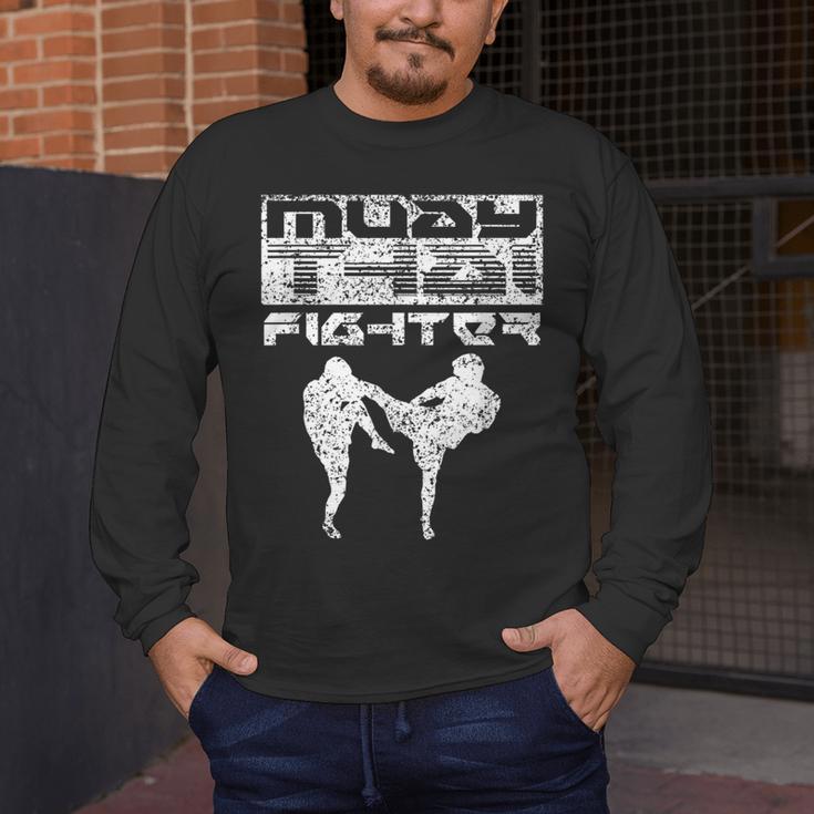 Muay Thai Fighter Boxing Martial Arts Men's Long Sleeve T-Shirt Muay Thai Fighter Boxing Martial Arts Men's Long Sleeve T-Shirt