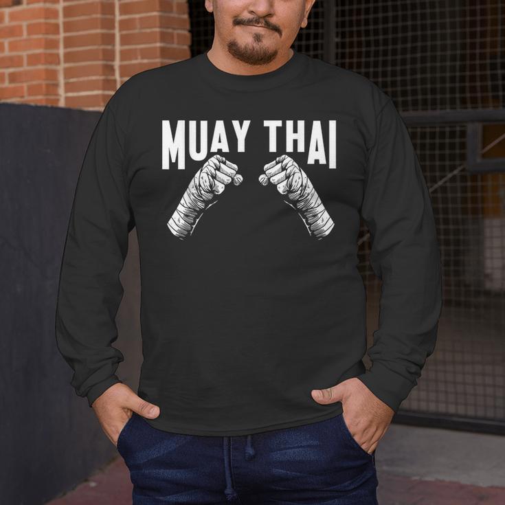Muay Thai Fighter Fists MMA Club Martial Arts Fighting Coach Men's Long Sleeve T-Shirt