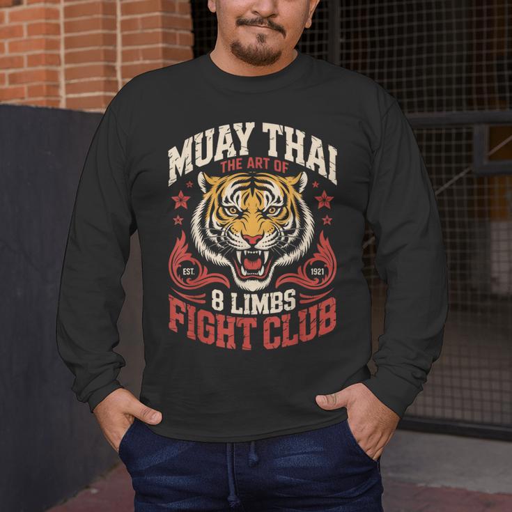 Muay Thai Fighter Tiger 8 Limbs Thai Boxing Men's Long Sleeve T-Shirt Muay Thai Fighter Tiger 8 Limbs Thai Boxing Men's Long Sleeve T-Shirt