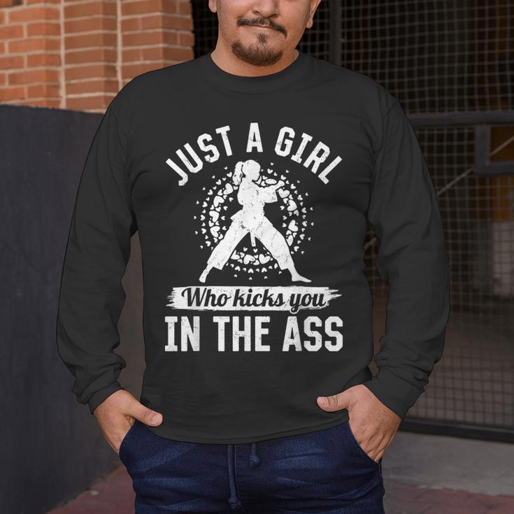 Muay Thai Girls Just a Girl Who Kicks You In The Ass Men's Long Sleeve T-Shirt