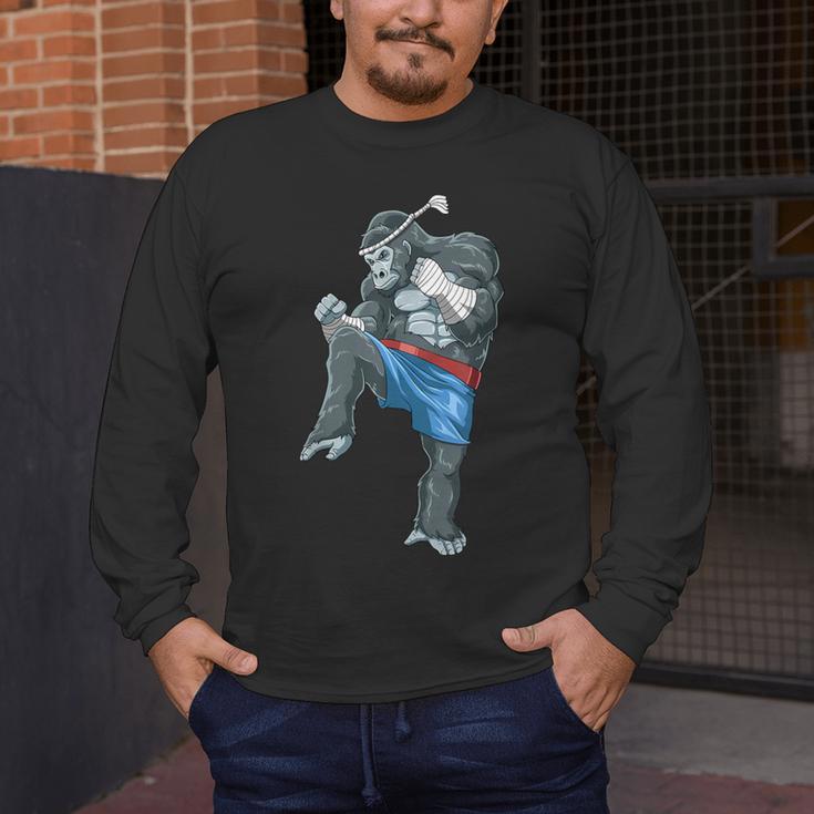 Muay Thai Gorilla Thai Boxing Men's Long Sleeve T-Shirt Muay Thai Gorilla Thai Boxing Men's Long Sleeve T-Shirt