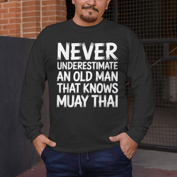 Muay Thai For Grandpa Men Mixed Martial Arts Men's Long Sleeve T-Shirt Muay Thai For Grandpa Men Mixed Martial Arts Men's Long Sleeve T-Shirt