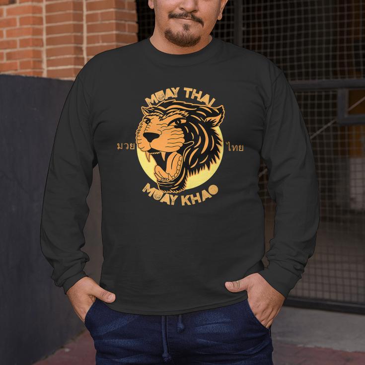 Muay Thai Muay Khao Kickboxing Men's Long Sleeve T-Shirt Muay Thai Muay Khao Kickboxing Men's Long Sleeve T-Shirt