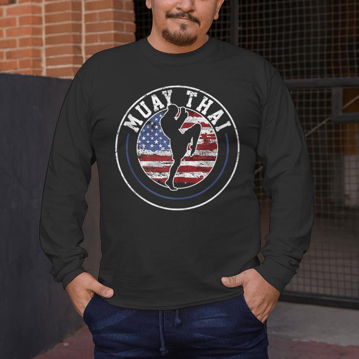 Muay Thai Kickboxing Vintage Men's Long Sleeve T-Shirt Muay Thai Kickboxing Vintage Men's Long Sleeve T-Shirt