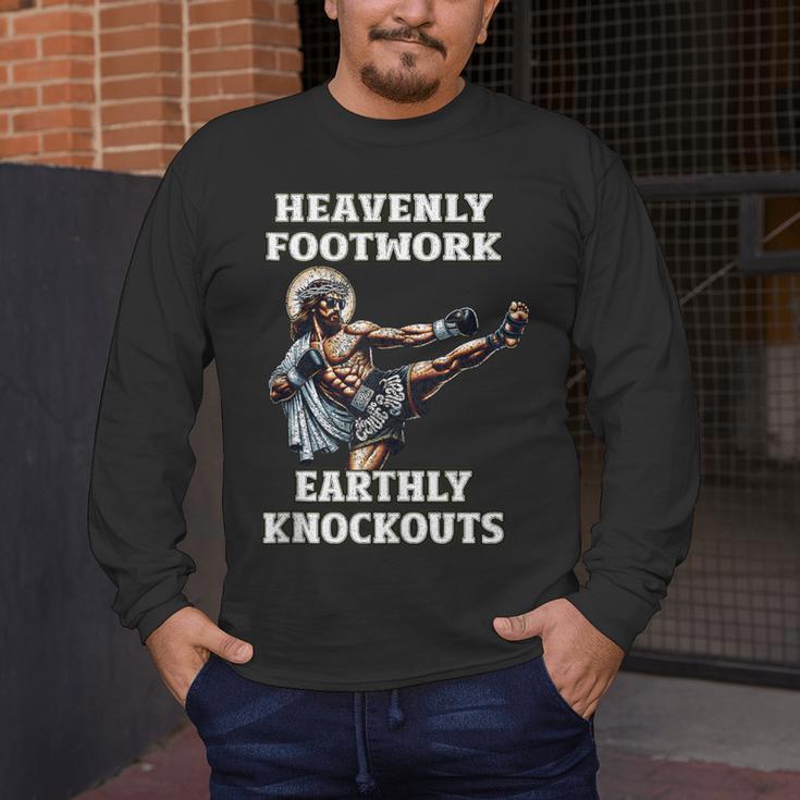 Muay Thai Lord Jesus Kickboxing Christian Men's Long Sleeve T-Shirt