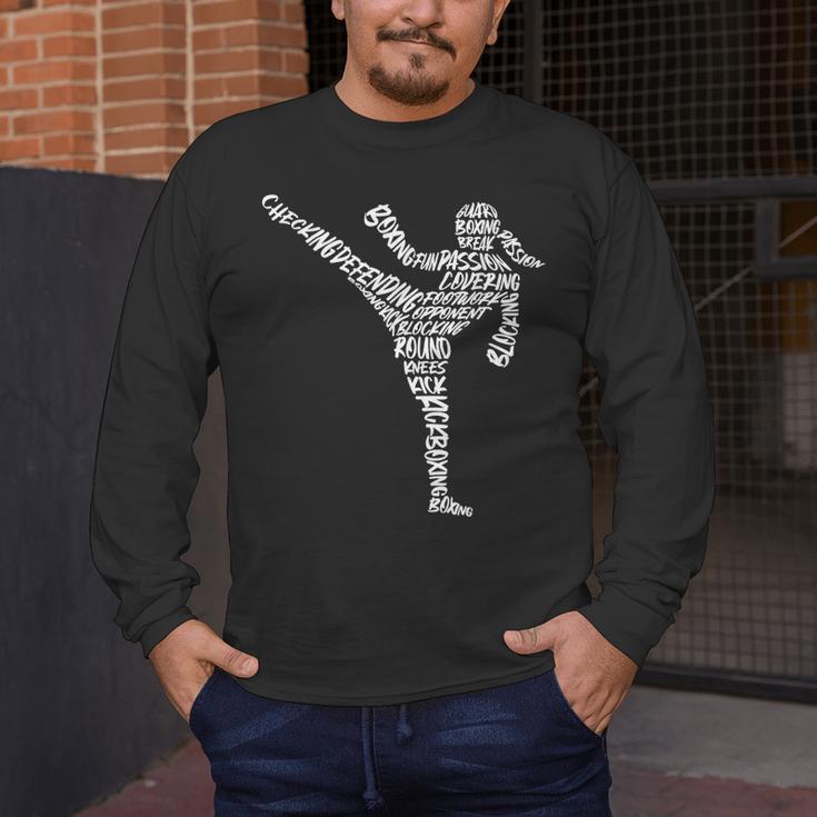 Muay Thai Martial Arts Typography Kickboxer Girls Kickboxing Men's Long Sleeve T-Shirt Muay Thai Martial Arts Typography Kickboxer Girls Kickboxing Men's Long Sleeve T-Shirt