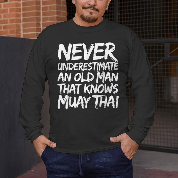 Muay Thai For Men Boys Dad Mixed Martial Arts Men's Long Sleeve T-Shirt