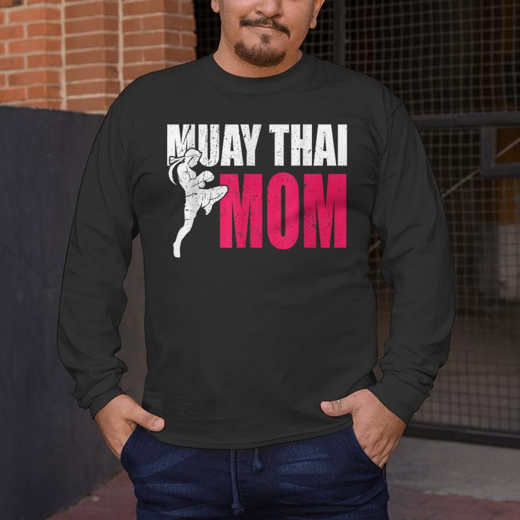 Muay Thai Mom Women Boxing Kickboxing MMA Muay Thai Men's Long Sleeve T-Shirt