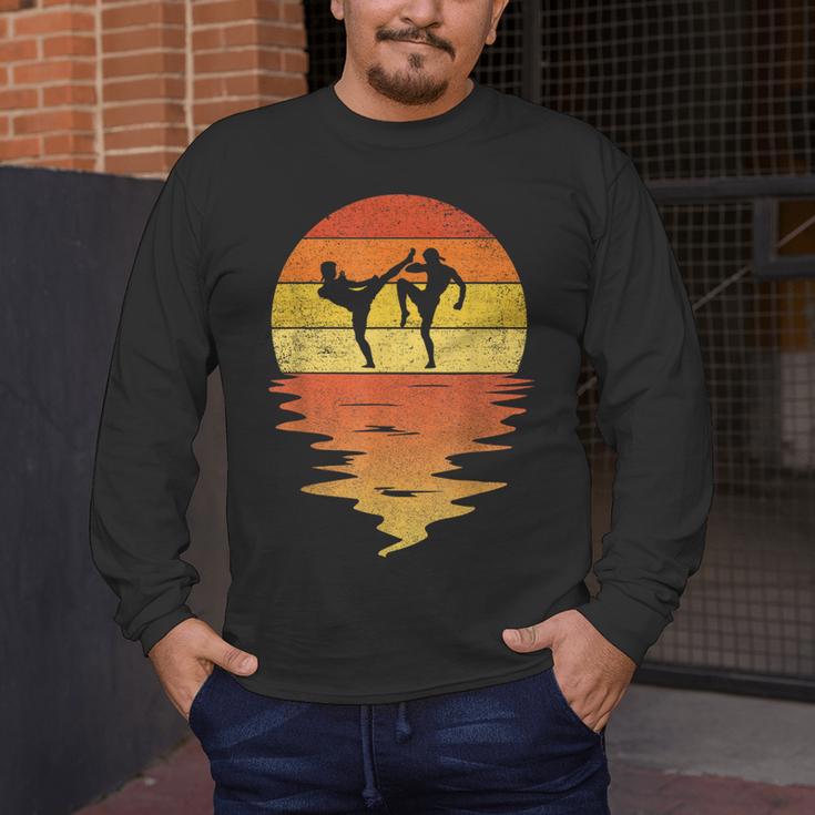 Muay Thai Shirt Retro Sunset 70s Vintage Muay Thai Men's Long Sleeve T-Shirt Muay Thai Shirt Retro Sunset 70s Vintage Muay Thai Men's Long Sleeve T-Shirt