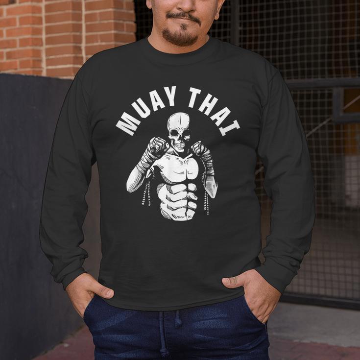 Muay Thai Skeleton Fighter MMA Club Coach Martial Arts Fight Men's Long Sleeve T-Shirt Muay Thai Skeleton Fighter MMA Club Coach Martial Arts Fight Men's Long Sleeve T-Shirt