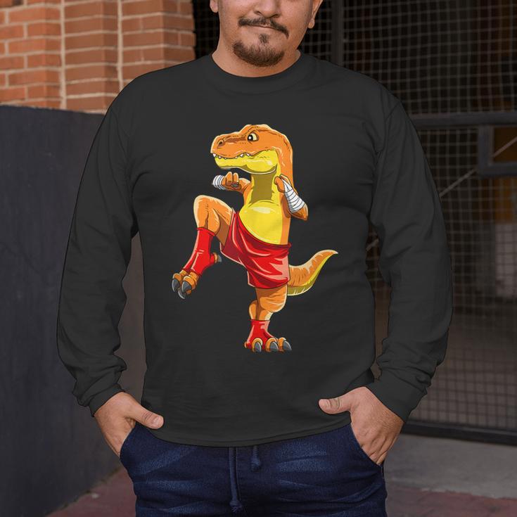 Muay Thai T-Rex Thai Boxing Men's Long Sleeve T-Shirt Muay Thai T-Rex Thai Boxing Men's Long Sleeve T-Shirt