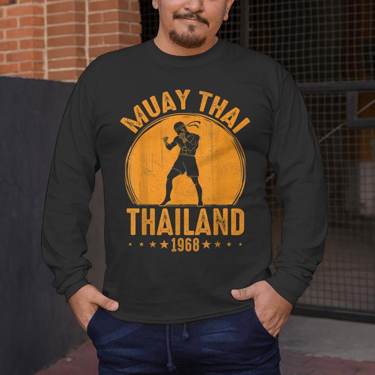 Muay Thai Thailand 1968 Slogan Sport Men's Long Sleeve T-Shirt Muay Thai Thailand 1968 Slogan Sport Men's Long Sleeve T-Shirt