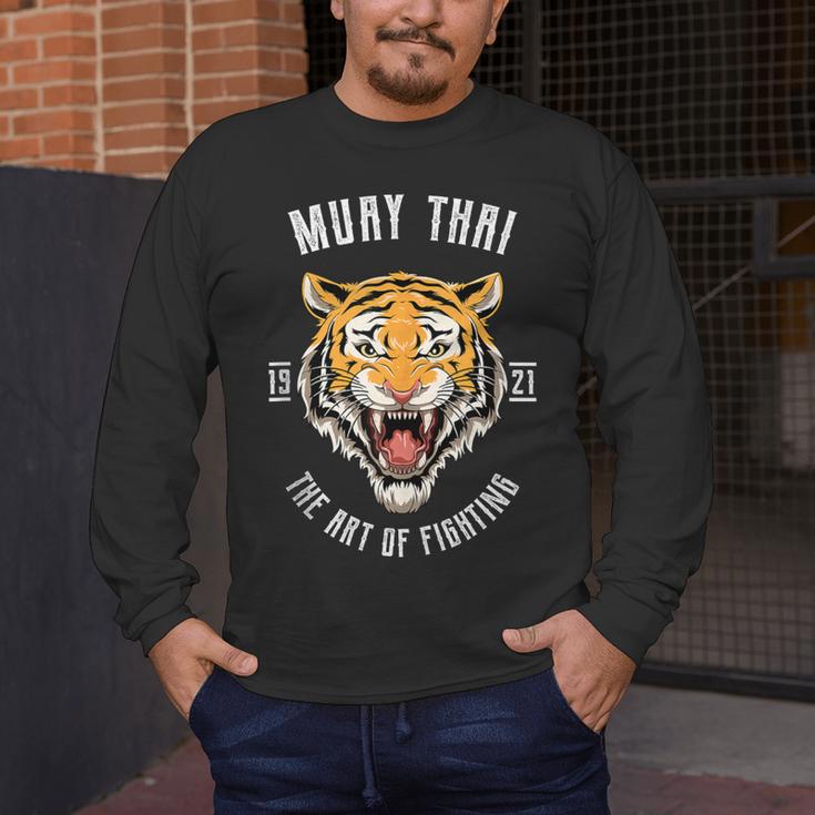 Muay Thai Tiger Thai Boxing Men's Long Sleeve T-Shirt Muay Thai Tiger Thai Boxing Men's Long Sleeve T-Shirt