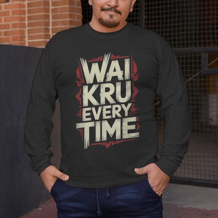 Muay Thai Wai Kru Respect Ritual Ceremony Fighter Identity Men's Long Sleeve T-Shirt
