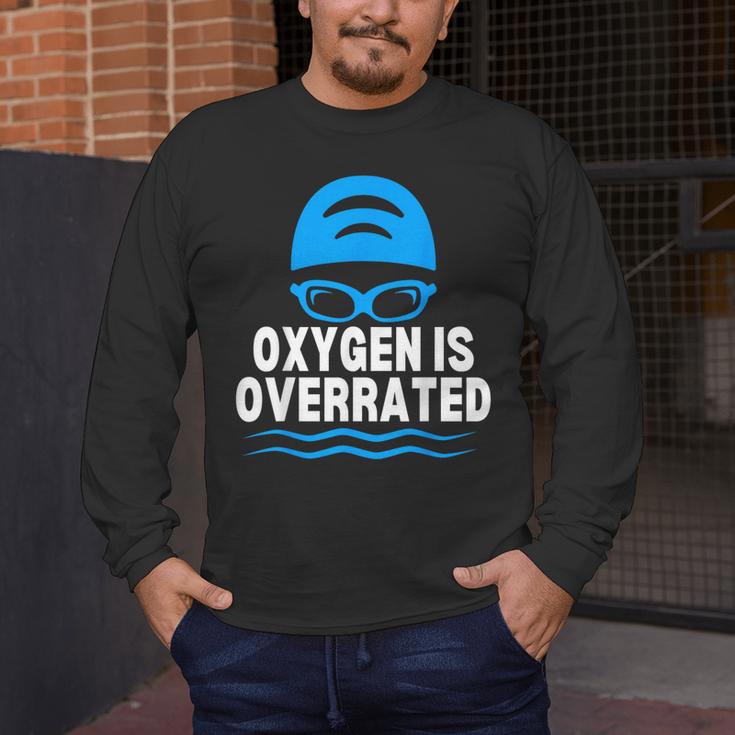 Oxygen Is Overrated Swimming Swim Men's Long Sleeve T-Shirt Oxygen Is Overrated Swimming Swim Men's Long Sleeve T-Shirt