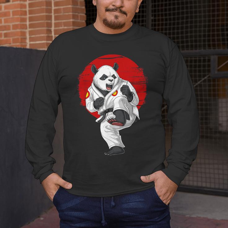 Panda Bear Karate Kickboxing Muay Thai Martial Arts Men's Long Sleeve T-Shirt
