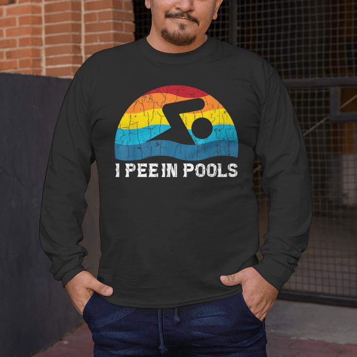 I Pee In Pools Swimmer Swimming Coach Player Graphic Men's Long Sleeve T-Shirt