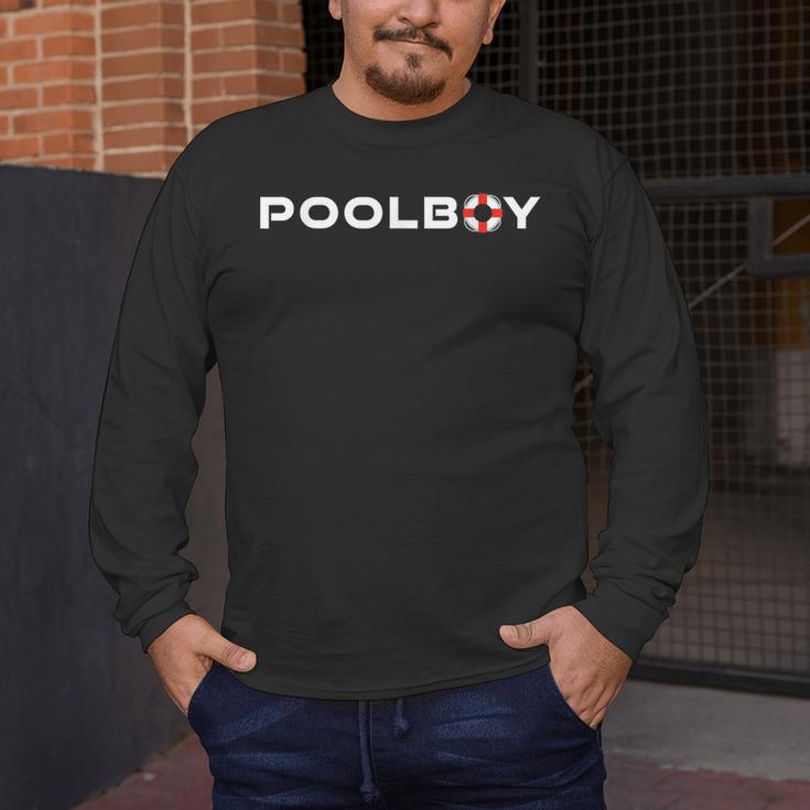 Pool Boy Swimming Pool Lifeguard Men's Long Sleeve T-Shirt Pool Boy Swimming Pool Lifeguard Men's Long Sleeve T-Shirt