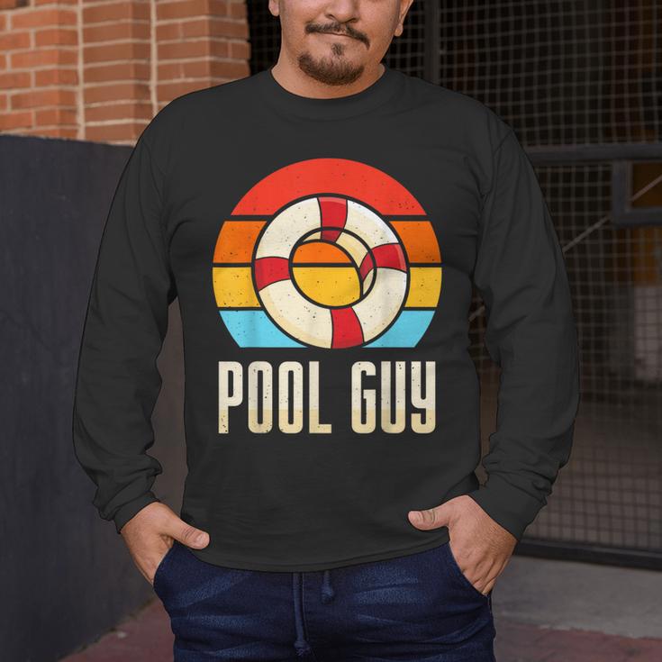 Pool Guy Swimming Attendant Attendants Rescuer Men's Long Sleeve T-Shirt