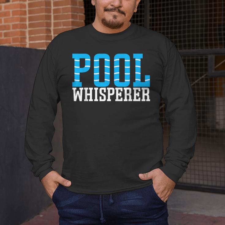 Pool Guy Pool Whisperer Boy Men Swimming Pool Men's Long Sleeve T-Shirt
