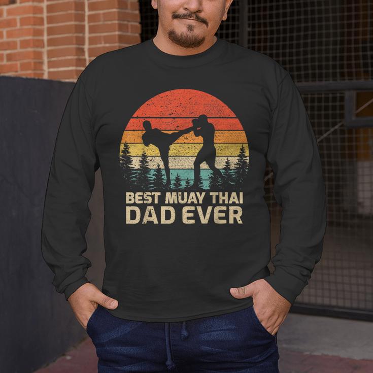 Retro Vintage Best Muay Thai Dad Ever Father's Day Men's Long Sleeve T-Shirt