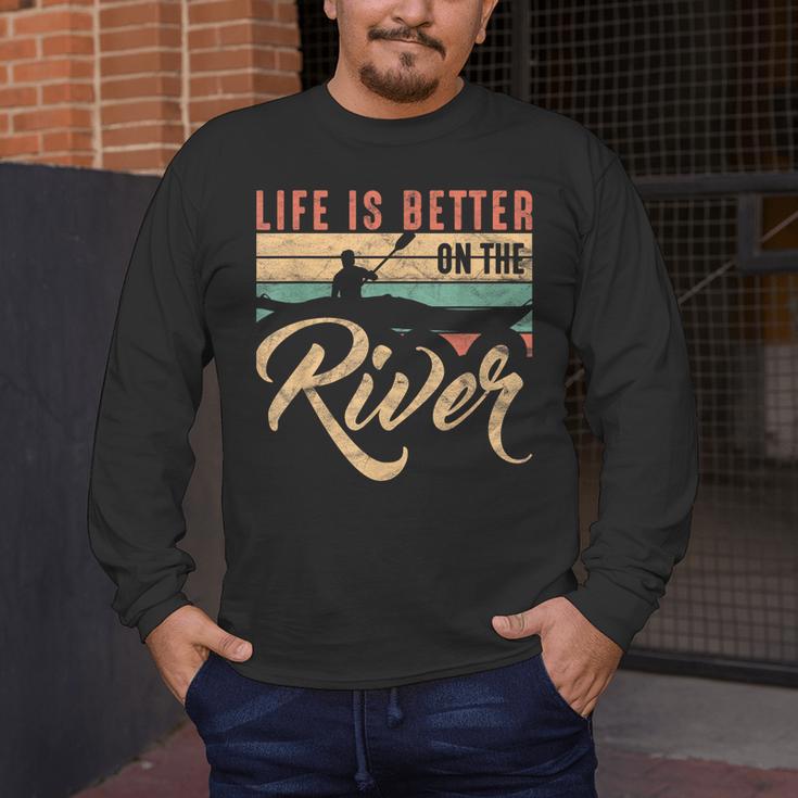 Rowing Canoe Kajak Life Is Better On The River Men's Long Sleeve T-Shirt