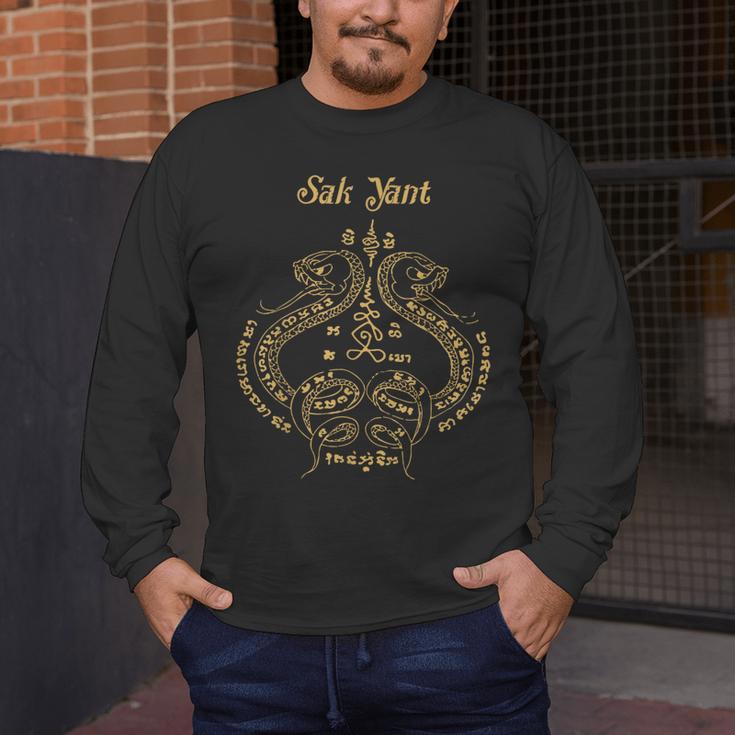 Sak Yant Sak Yant Tattoo Sak Yant Muay Thai Sak Yant T-Shirt Men's Long Sleeve T-Shirt