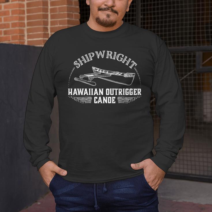Shipwright Hawaiian Outrigger Canoe Boat Builder Men's Long Sleeve T-Shirt Shipwright Hawaiian Outrigger Canoe Boat Builder Men's Long Sleeve T-Shirt
