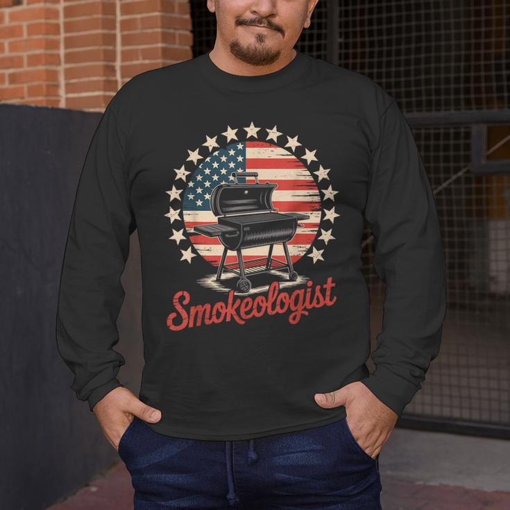 Smokeologist Grilling BBQ Dad Men's Long Sleeve T-Shirt Smokeologist Grilling BBQ Dad Men's Long Sleeve T-Shirt