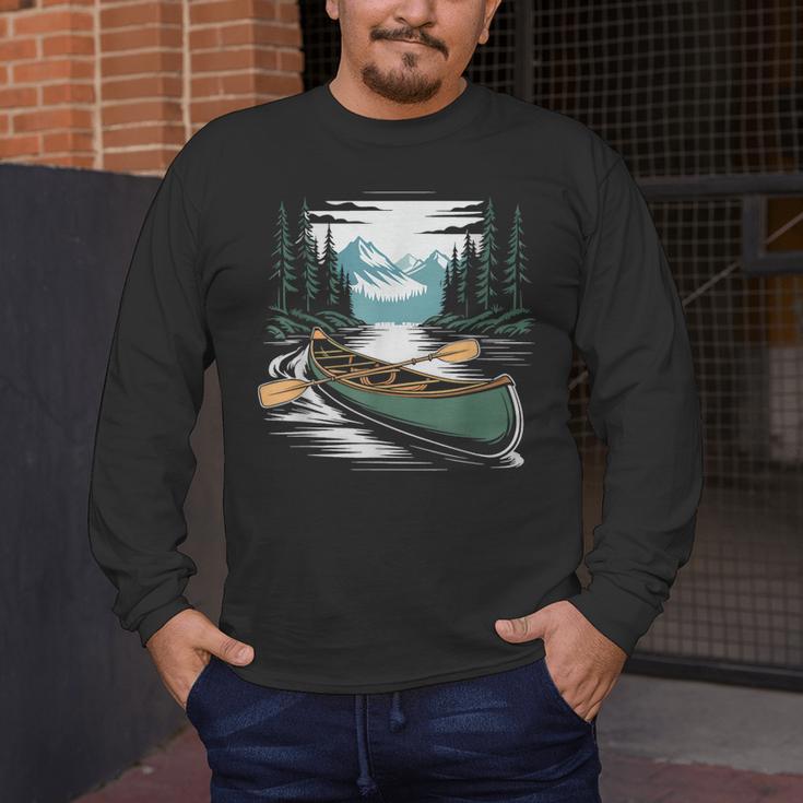 Solo Canoe Tourer Who Knows Every Rapid Campsite Portage Men's Long Sleeve T-Shirt