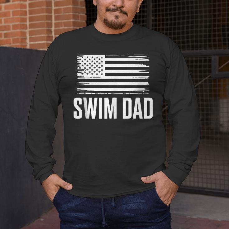 Swim Dad Art For Dad Father Men Swim Team Dad Swimming Coach Men's Long Sleeve T-Shirt Swim Dad Art For Dad Father Men Swim Team Dad Swimming Coach Men's Long Sleeve T-Shirt