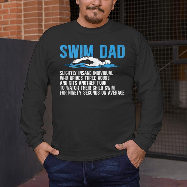 Swim Dad Definition Swimming Dad Of A Swimmer Father Men's Long Sleeve T-Shirt Swim Dad Definition Swimming Dad Of A Swimmer Father Men's Long Sleeve T-Shirt