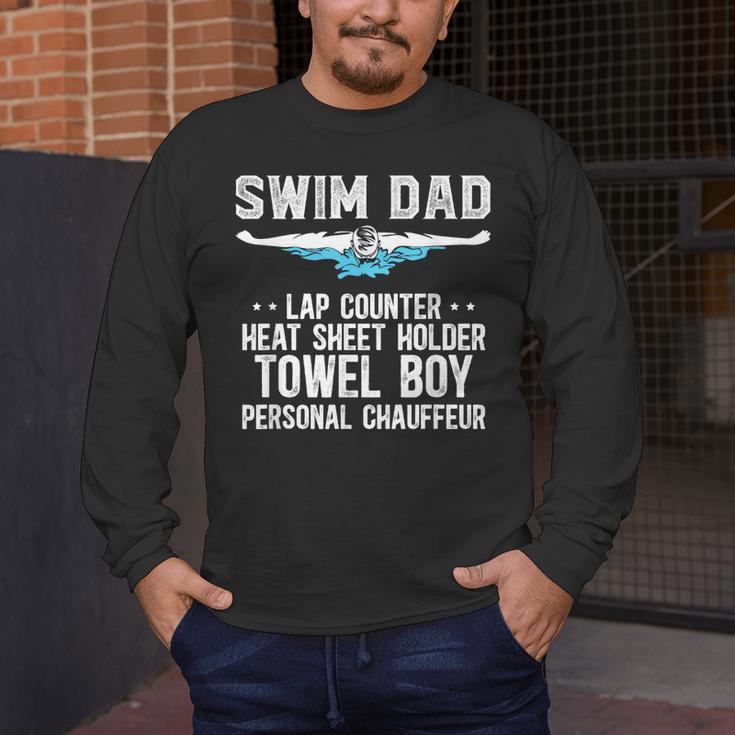 Swim Dad Definition Swimming Dad Of A Swimmer Dad Men's Long Sleeve T-Shirt Swim Dad Definition Swimming Dad Of A Swimmer Dad Men's Long Sleeve T-Shirt
