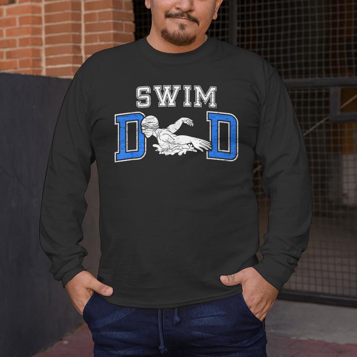 Swim Dad Of A Swimmer Dad Proud Swim Father Swimming Dad Men's Long Sleeve T-Shirt Swim Dad Of A Swimmer Dad Proud Swim Father Swimming Dad Men's Long Sleeve T-Shirt