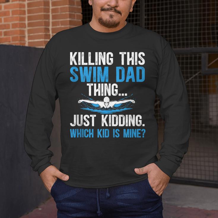 This Swim Dad Thing Swimming Dad Of A Swimmer Father Men's Long Sleeve T-Shirt This Swim Dad Thing Swimming Dad Of A Swimmer Father Men's Long Sleeve T-Shirt