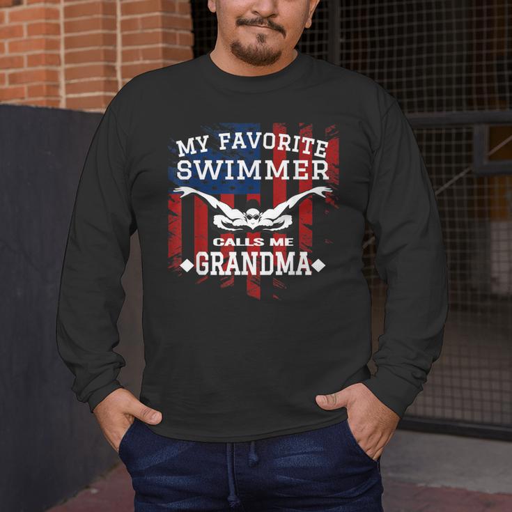 Swim Grandma Tshirt US American Flag Swimming Tee Men's Long Sleeve T-Shirt Swim Grandma Tshirt US American Flag Swimming Tee Men's Long Sleeve T-Shirt