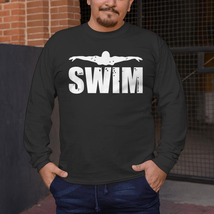Swim Sports Swimming Water Athletic Swimmer Men's Long Sleeve T-Shirt