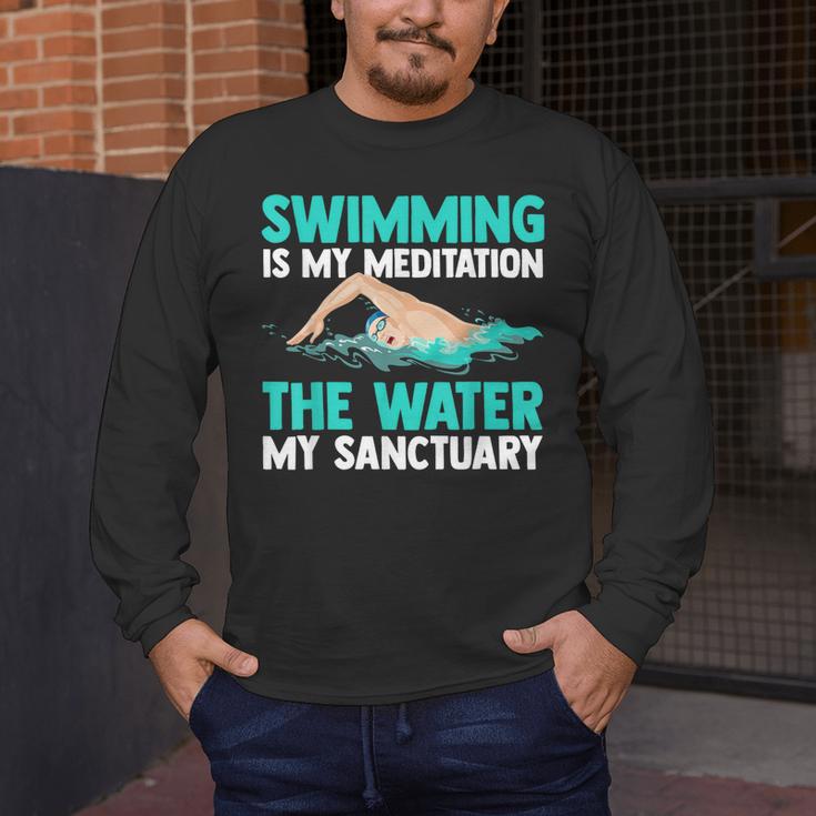 Swim Swimmers Swimming Men's Long Sleeve T-Shirt Swim Swimmers Swimming Men's Long Sleeve T-Shirt